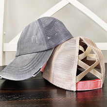 Load image into Gallery viewer, Criss Cross Multi-level Ponytail Ball Cap