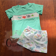 Load image into Gallery viewer, Watercolor Dino Smock Shorts Set