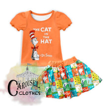 Load image into Gallery viewer, Cat in the Hat Skirt Set