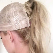 Load image into Gallery viewer, Criss Cross Multi-level Ponytail Ball Cap